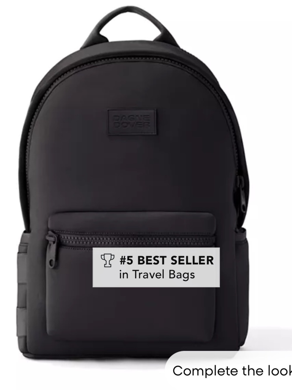 Dagne Dover Black Neoprene Backpack with Front Zip Pocket